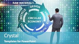  Presentation with economy - PPT layouts enhanced with concept of circular economy background and a teal colored foreground