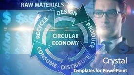  Presentation with economy - Amazing theme having concept of circular economy backdrop and a teal colored foreground