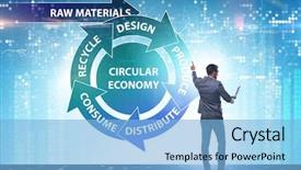  Presentation with economy - Slide deck with concept of circular economy background and a light blue colored foreground