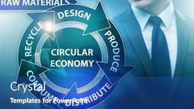  Presentation with economy - Beautiful slides featuring concept-of-circular-economy backdrop and a ocean colored foreground