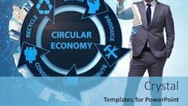  Presentation with economy - Amazing PPT layouts having concept-of-circular-economy backdrop and a light blue colored foreground