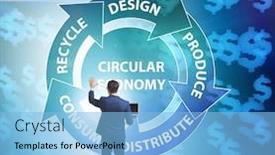  Presentation with economy - Cool new slides with concept-of-circular-economy backdrop and a light blue colored foreground