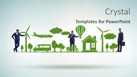  Presentation with environmental - Colorful slide deck enhanced with concept of clean energy and environmental protection backdrop and a sky blue colored foreground