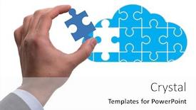  Presentation with cloud computing - Presentation theme consisting of concept-of-cloud-computing background and a white colored foreground