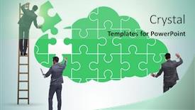  Presentation with cloud computing - Colorful theme enhanced with concept-of-cloud-computing backdrop and a mint green colored foreground
