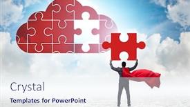  Presentation with cloud computing - Theme consisting of concept-of-cloud-computing background and a sky blue colored foreground