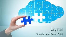 Presentation with cloud computing - PPT theme consisting of concept-of-cloud-computing background and a sky blue colored foreground