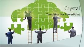  Presentation with cloud computing - Slide deck featuring concept-of-cloud-computing background and a yellow colored foreground