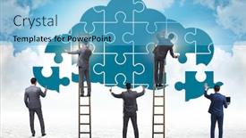  Presentation with cloud computing - Amazing theme having concept-of-cloud-computing backdrop and a light blue colored foreground