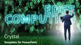  Presentation with fog computing - Amazing presentation having concept-of-cloud-edge backdrop and a forest green colored foreground