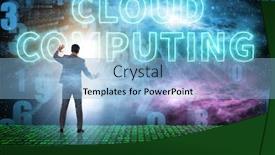  Presentation with fog computing - Cool new slides with concept-of-cloud-edge backdrop and a light blue colored foreground