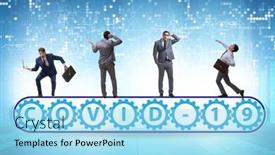  Presentation with conveyor belt - Audience pleasing PPT theme consisting of concept-of-conveyor-belt backdrop and a arctic colored foreground