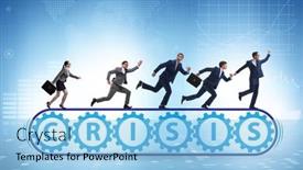  Presentation with conveyor belt - Colorful slide deck enhanced with concept-of-conveyor-belt backdrop and a light blue colored foreground