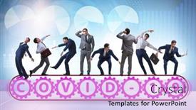  Presentation with conveyor belt - Colorful presentation theme enhanced with concept-of-conveyor-belt backdrop and a lavender colored foreground