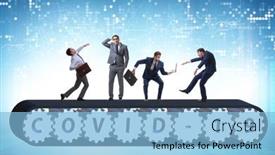  Presentation with conveyor belt - PPT theme consisting of concept-of-conveyor-belt background and a light blue colored foreground