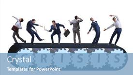  Presentation with belt conveyor - Audience pleasing PPT theme consisting of concept-of-conveyor-belt backdrop and a teal colored foreground