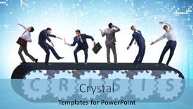  Presentation with belt conveyor - Theme enhanced with concept-of-conveyor-belt background and a light blue colored foreground