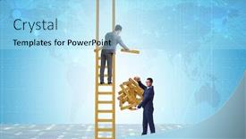  Presentation with concept - Cool new PPT theme with concept-of-cooperation-in-business backdrop and a light blue colored foreground