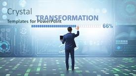  Presentation with transformation - PPT layouts having concept-of-corporate-business-transformation background and a sky blue colored foreground