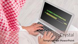  Presentation with transformation - PPT theme with concept-of-corporate-business-transformation background and a coral colored foreground