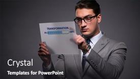  Presentation with transformation - Presentation consisting of concept-of-corporate-business-transformation background and a dark gray colored foreground