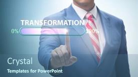  Presentation with transformation - PPT theme enhanced with concept-of-corporate-business-transformation background and a ocean colored foreground