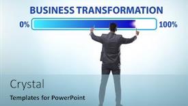  Presentation with transformation - Slide deck enhanced with concept-of-corporate-business-transformation background and a light blue colored foreground
