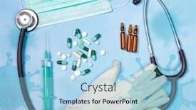  Presentation with virus disease - Theme featuring concept-of-covid-19-coronavirus background and a light blue colored foreground