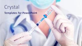  Presentation with injection preparing - PPT layouts enhanced with concept-of-covid-19-coronavirus background and a sky blue colored foreground