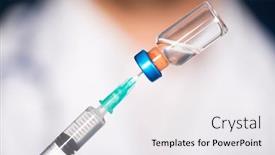  Presentation with injection preparing - PPT theme having concept-of-covid-19-coronavirus background and a white colored foreground