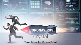  Presentation with covid - Cool new slide deck with concept-of-covid-crisis backdrop and a light blue colored foreground