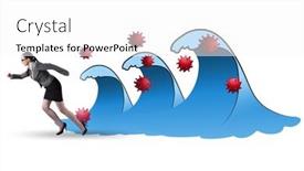  Presentation with covid coronavirus - Presentation theme with concept-of-covid-wave background and a white colored foreground