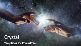  Presentation with creation - Cool new slide set with concept of creation and interaction backdrop and a dark gray colored foreground