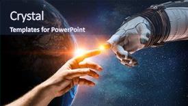  Presentation with creation - PPT layouts featuring concept of creation mixed media background and a navy blue colored foreground