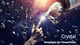  Presentation with creation - Audience pleasing slides consisting of concept of creation mixed media backdrop and a navy blue colored foreground