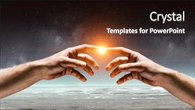  Presentation with creation god - Beautiful presentation theme featuring concept of creation mixed media backdrop and a wine colored foreground