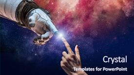  Presentation with creation - Colorful presentation theme enhanced with concept of creation mixed media backdrop and a navy blue colored foreground