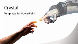  Presentation with creation - Slide deck with concept of creation mixed media background and a  colored foreground