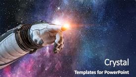  Presentation with creation - Colorful slides enhanced with concept of creation mixed media backdrop and a ocean colored foreground