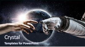  Presentation with creation - Cool new PPT theme with concept of creation mixed media backdrop and a tawny brown colored foreground