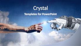  Presentation with creation god - Slide set featuring concept of creation mixed media background and a ocean colored foreground