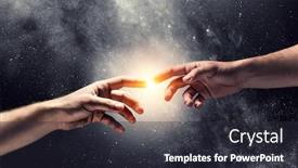  Presentation with creation - Colorful theme enhanced with concept-of-creation-mixed-media backdrop and a dark gray colored foreground