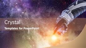  Presentation with creation - Cool new theme with concept-of-creation-mixed-media backdrop and a coral colored foreground