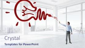  Presentation with creativity - Presentation design featuring concept-of-creativity-with-businessman background and a  colored foreground