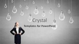  Presentation with light hanging - Slide set featuring concept-of-creativity-with-woman background and a light gray colored foreground