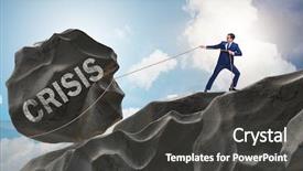 Presentation with crisis - Colorful presentation theme enhanced with concept of crisis and recession backdrop and a dark gray colored foreground