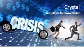  Presentation with crisis - Colorful slides enhanced with concept of crisis and recession backdrop and a ocean colored foreground