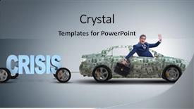  Presentation with crisis - Theme featuring concept of crisis and recession background and a light gray colored foreground