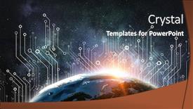  Presentation with coding - Amazing slide deck having concept of crypto currency coding backdrop and a tawny brown colored foreground