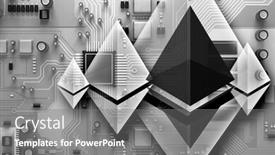  Presentation with coding - Colorful presentation design enhanced with concept of crypto currency coding backdrop and a gray colored foreground